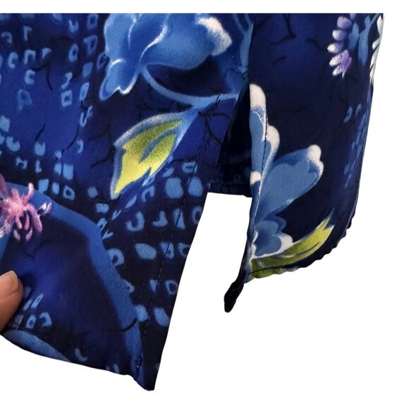 Womens Size XL Floral Patterned Womens Blouse Short Sleeve Button-Up - Picture 7 of 14